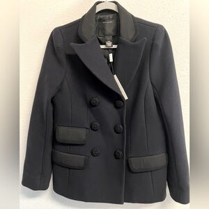 NWT Authentic MARC JACOBS Navy mini pea coat. Size 6.